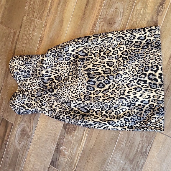 J. Crew Collection Animal Print Optional Spaghetti Strap Strapless Dress, Size 0 - Picture 3 of 16